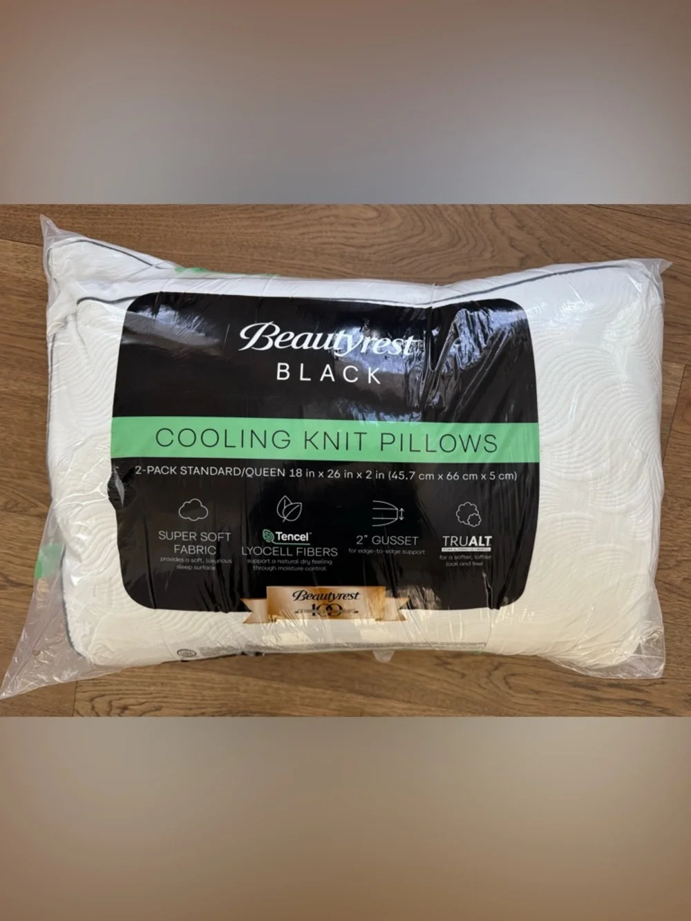 BEAUTYREST BLACK 2pk Luxurious Down Alternative Pillows